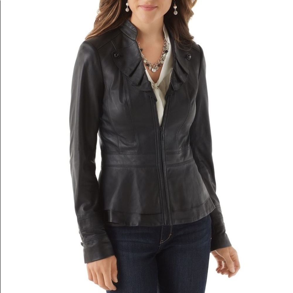 White House Black Market Black Leather Jacket